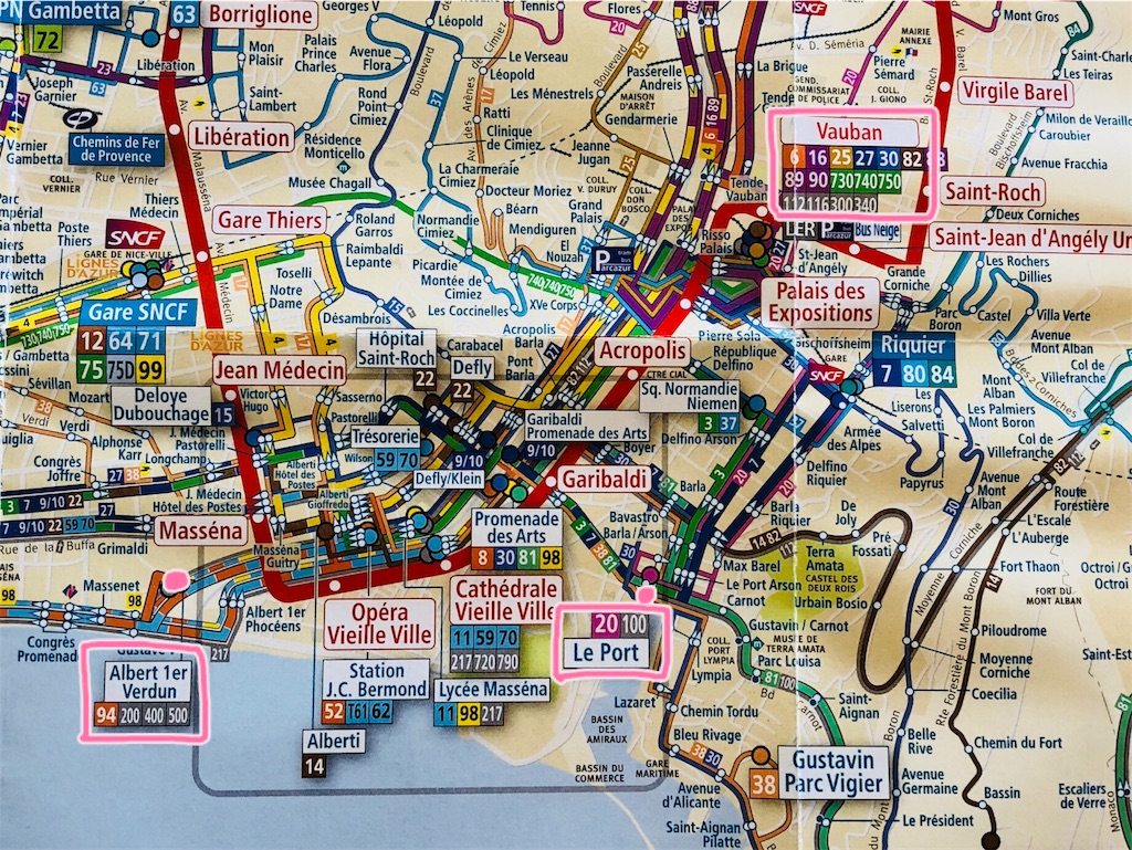 ニース バス停の地図 場所 と行き方 モナコ マントン エズ村 サン ポール ド ヴァンス カンヌ グラース行き ツギタビ